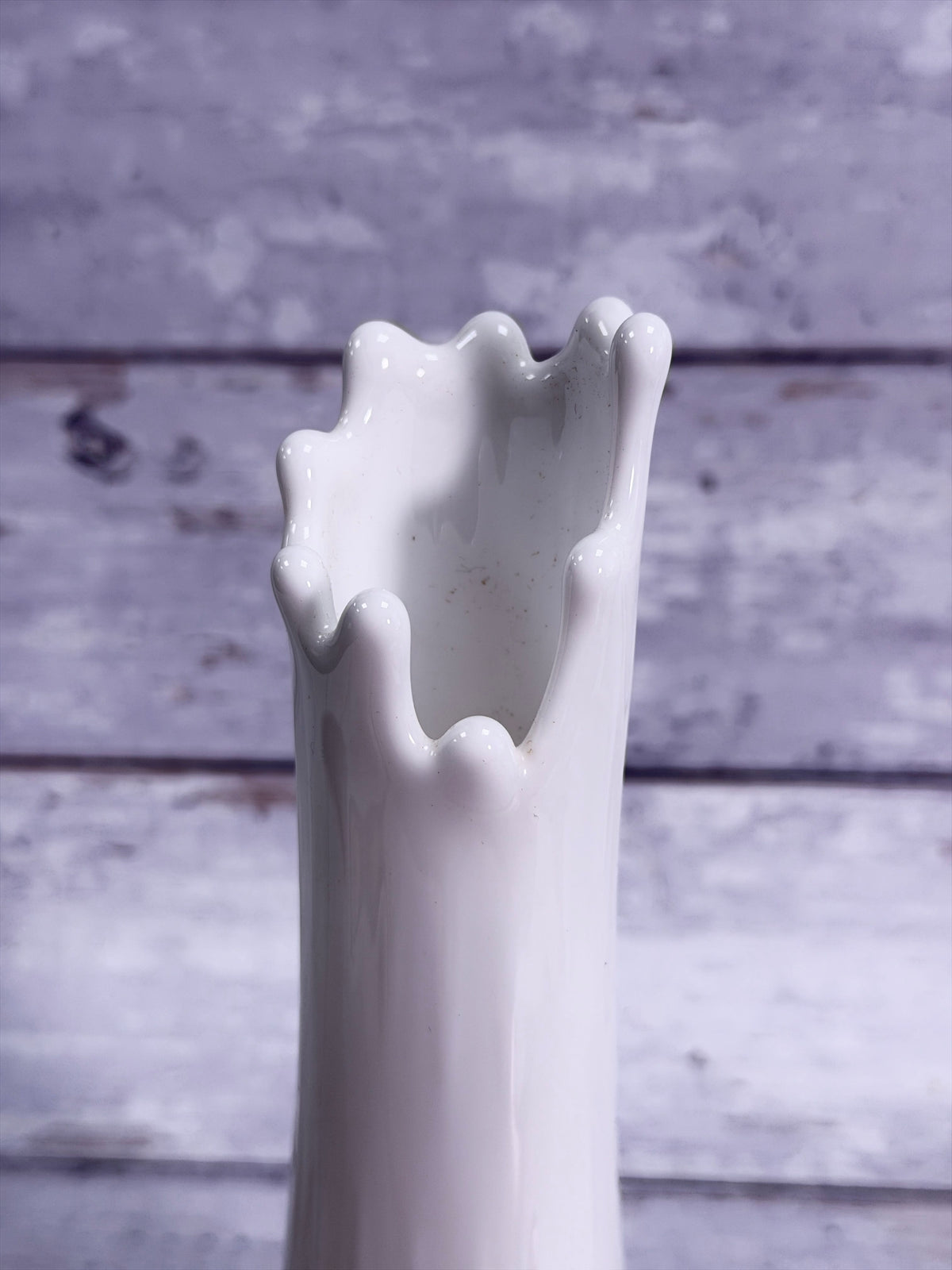 L.E. Smith White Milk Glass Hobnail Swung Vase – 10.5” Footed Art Glass S107
