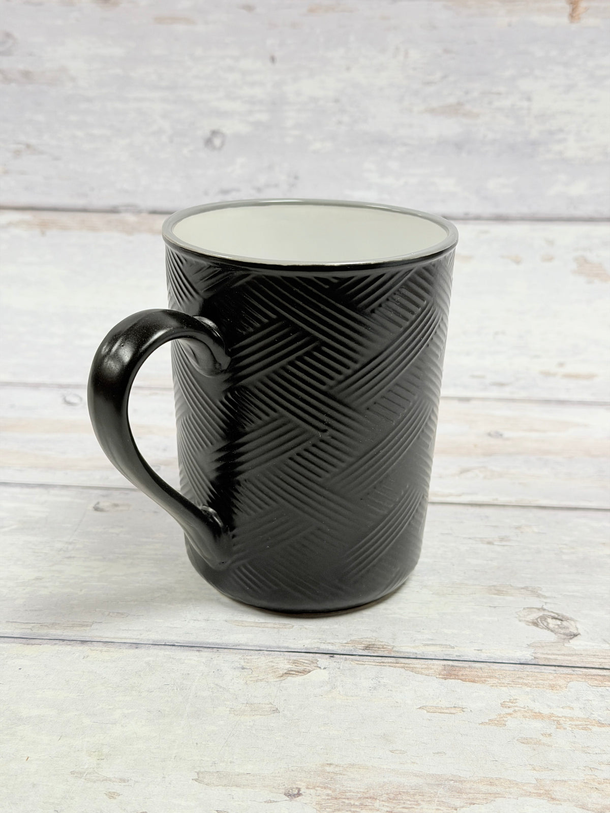 Six Flags America Black Coffee Mug with Metal Plaque