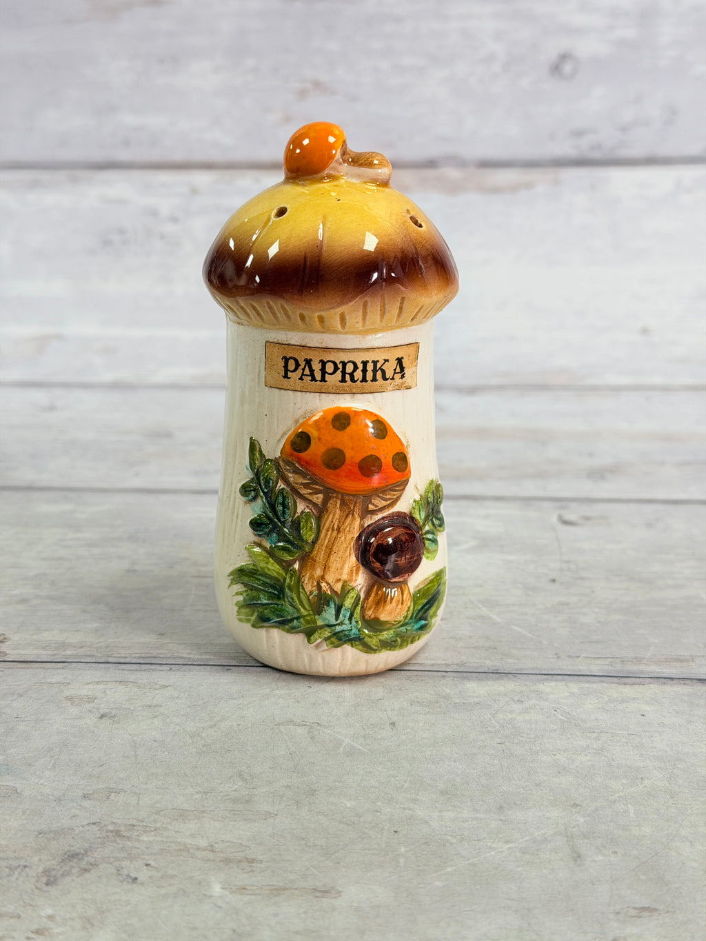 SR26. Sears Merry Mushroom Paprika Spice Shaker – Original Front Label SR26