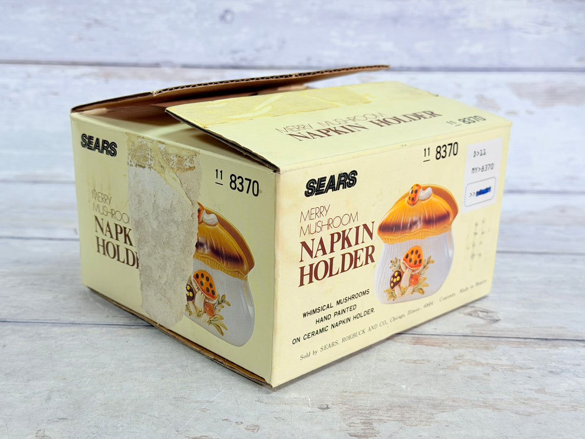 SR32 Sears Merry Mushroom Napkin Holder - New Old Stock SR32