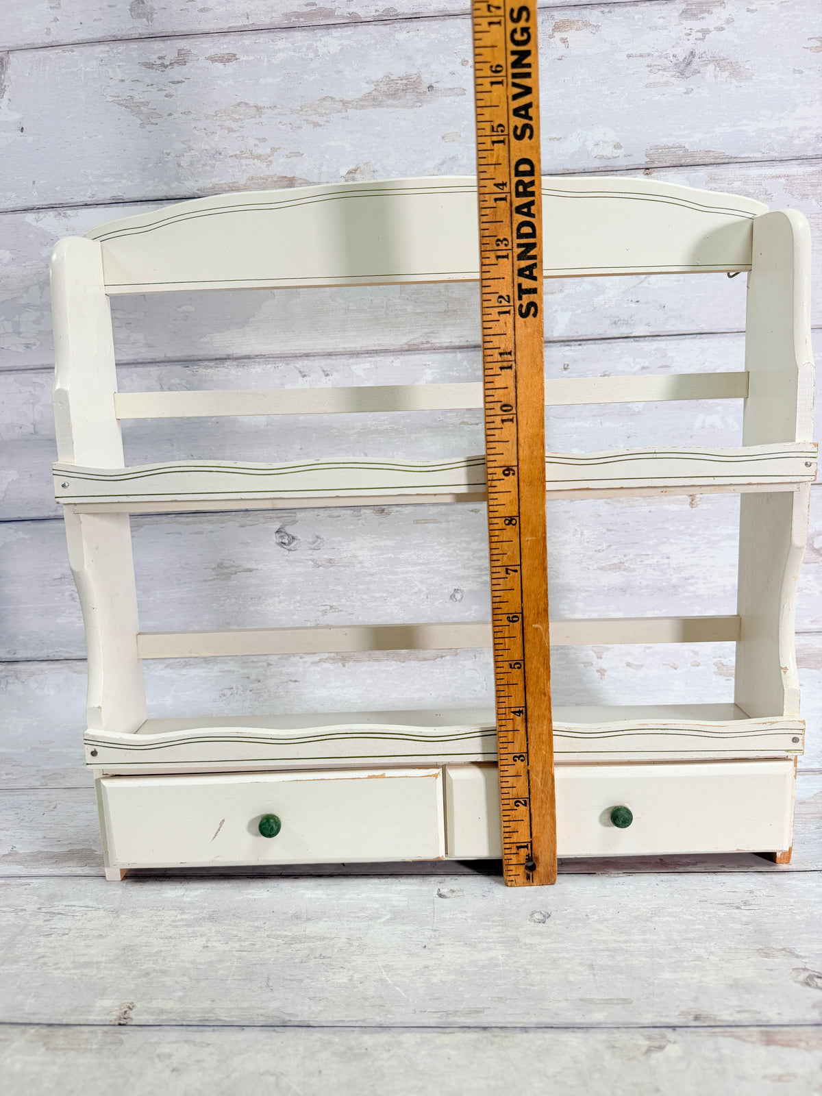 SR48. Sears Merry Mushroom Wooden Spice Rack with 2 Drawers – Official Spice Shaker Display SR48