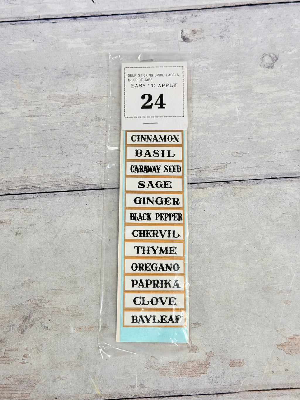 SR49. Sears Merry Mushroom Spice Shaker Replacement Labels – 24 Self-Stick Labels NOS Japan SR49
