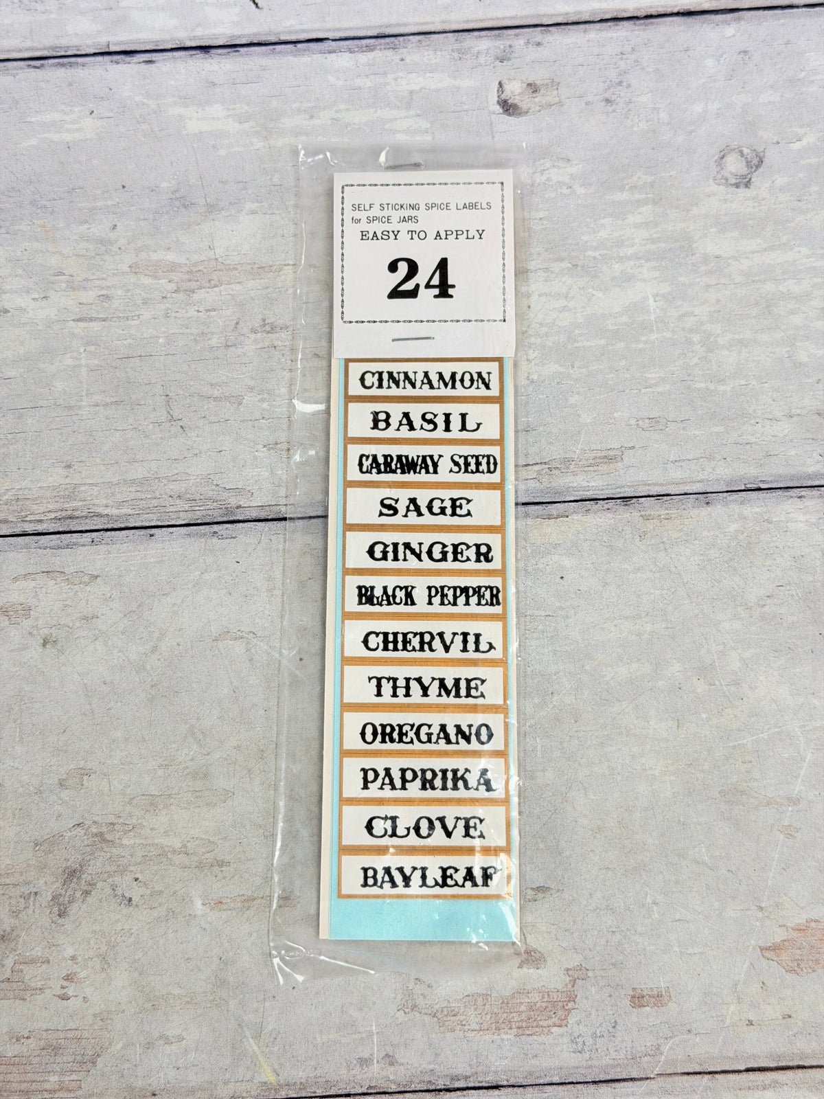 SR49. Sears Merry Mushroom Spice Shaker Replacement Labels – 24 Self-Stick Labels NOS Japan SR49