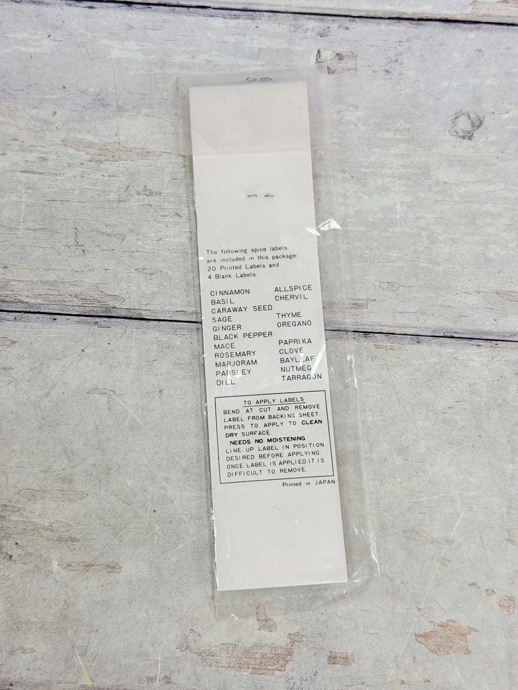 SR49. Sears Merry Mushroom Spice Shaker Replacement Labels – 24 Self-Stick Labels NOS Japan SR49