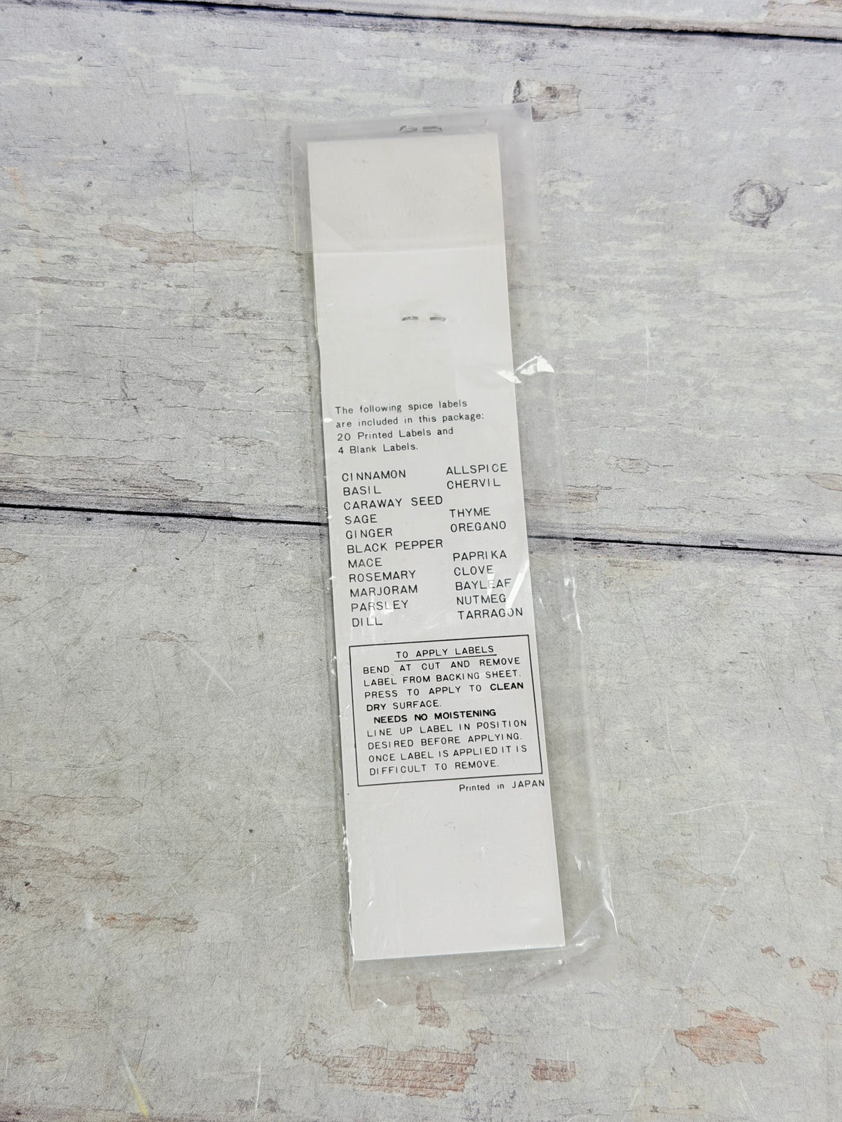 SR49. Sears Merry Mushroom Spice Shaker Replacement Labels – 24 Self-Stick Labels NOS Japan SR49