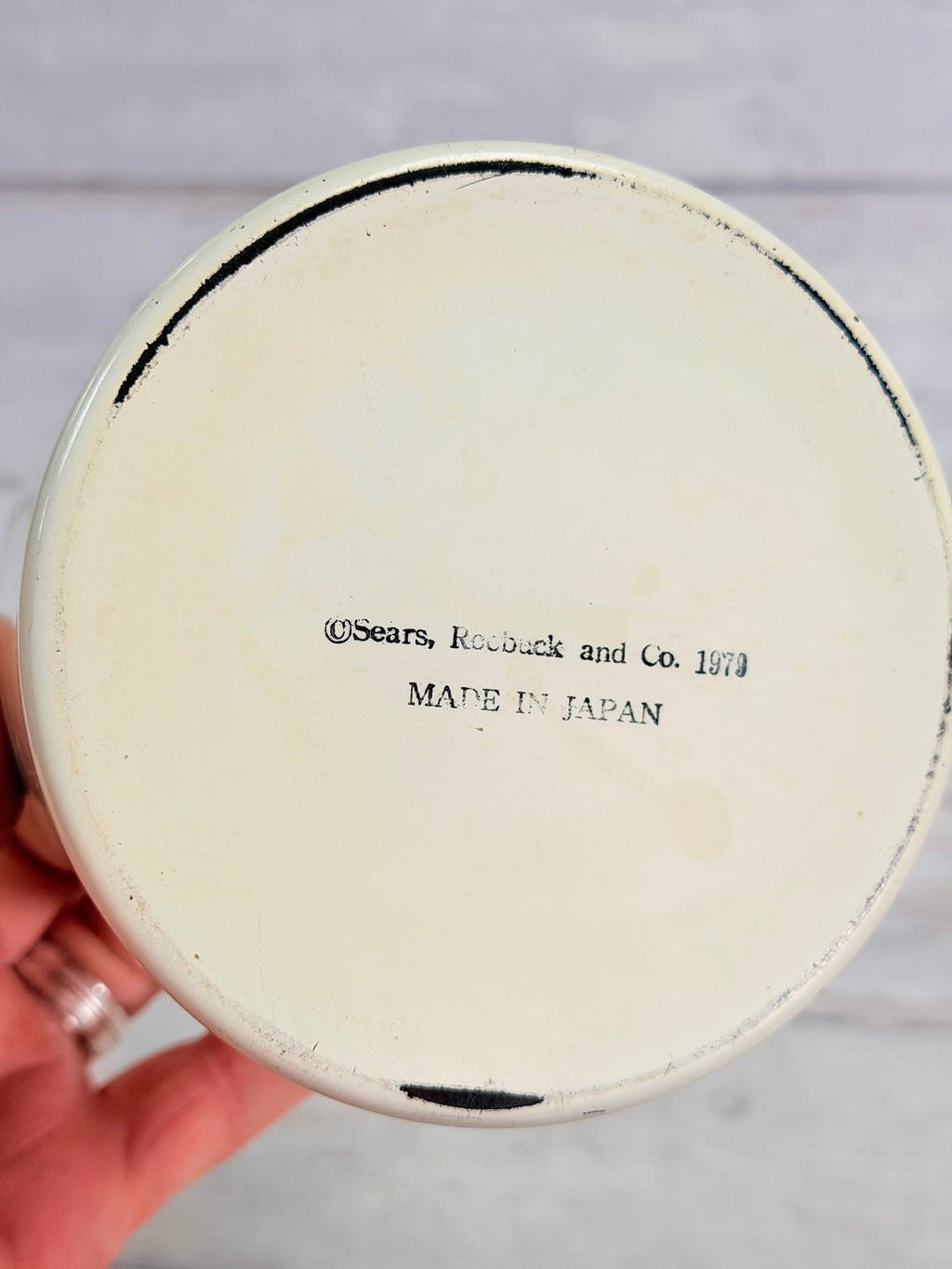 SR51. Sears Merry Mushroom Metal Canister with Lid – 1970s Mushroom Kitchen Decor SR51
