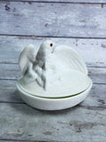 Westmoreland Glass Milk Glass Eagle on Nest Covered Dish – American Eagle WG20