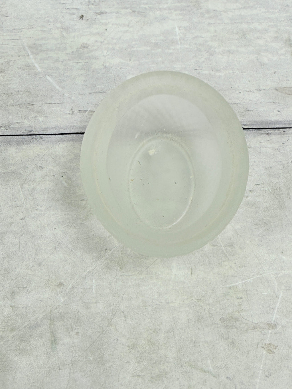 Central Glass Co. Chick Salt Cellar, Frosted Glass Mini Hen on Nest Z125