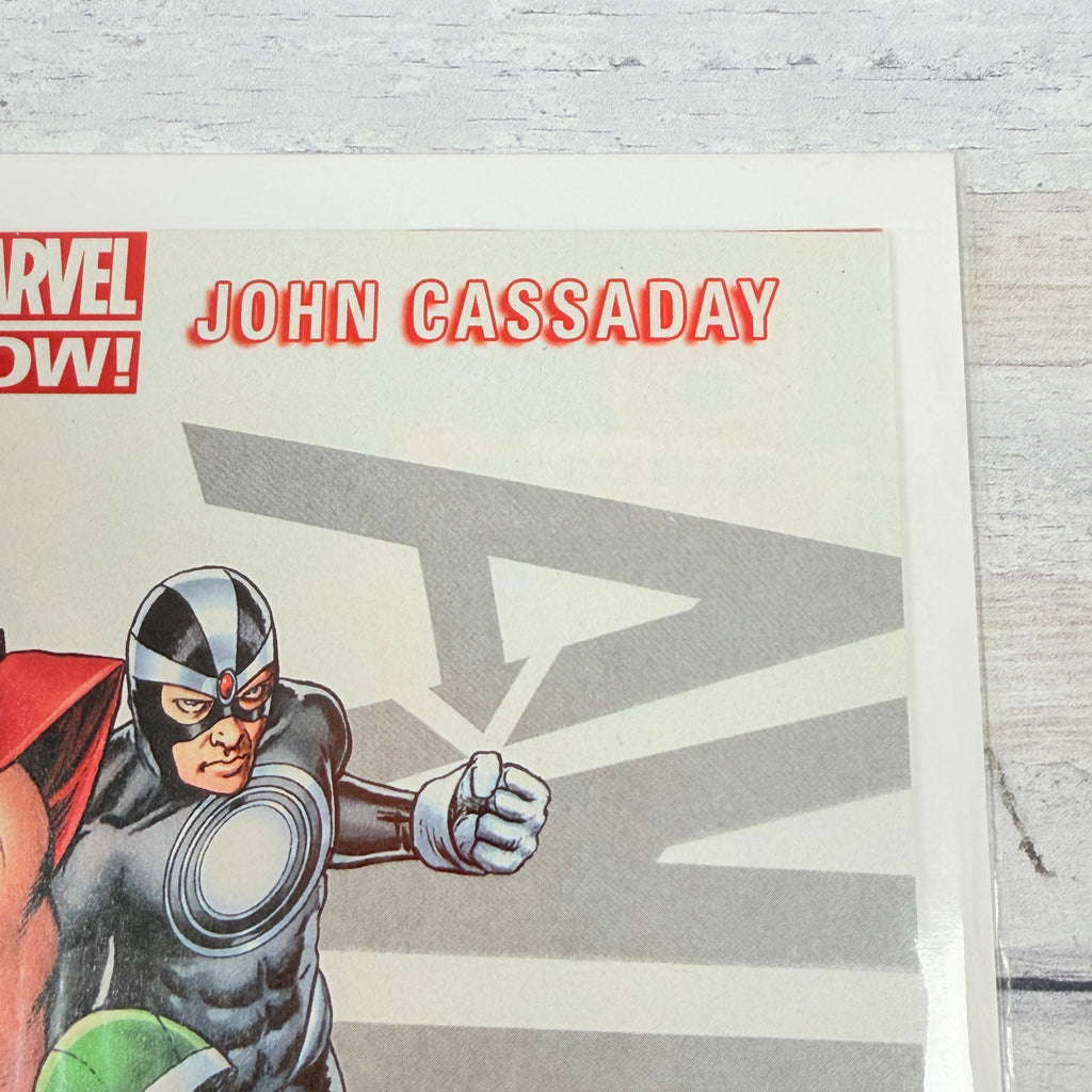 Uncanny Avengers #1 (2012): upper-right front corner and title detail of the actual pre-owned copy.