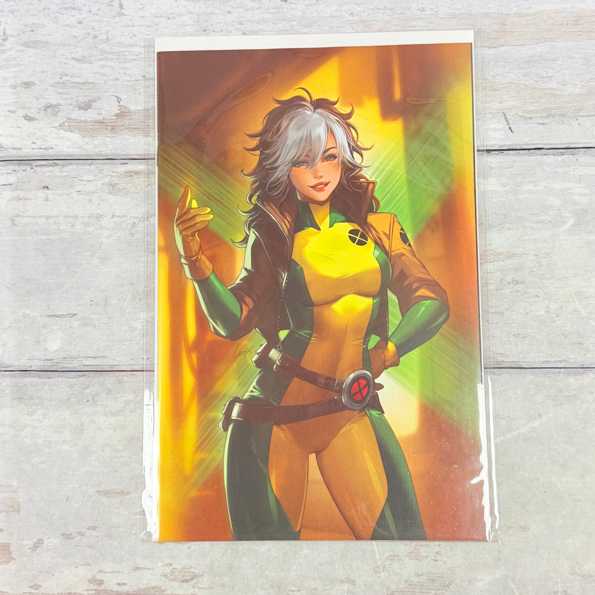 Uncanny X-Men #8 (2025) Leirix Rogue Virgin Variant, full front cover in clear sleeve