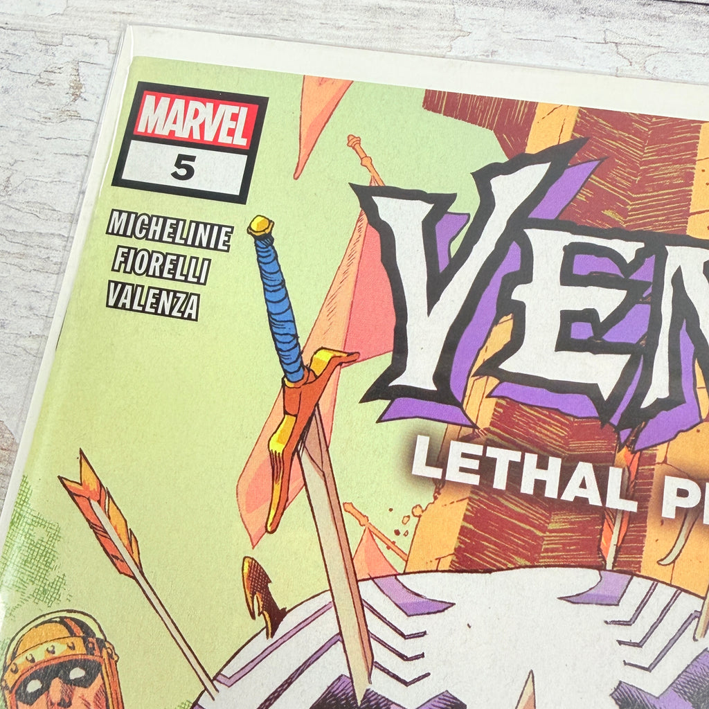 Venom: Lethal Protector #5 (2022), Paulo Siqueira regular cover, first-print barcode: upper-left front detail of the actual pre-owned copy.