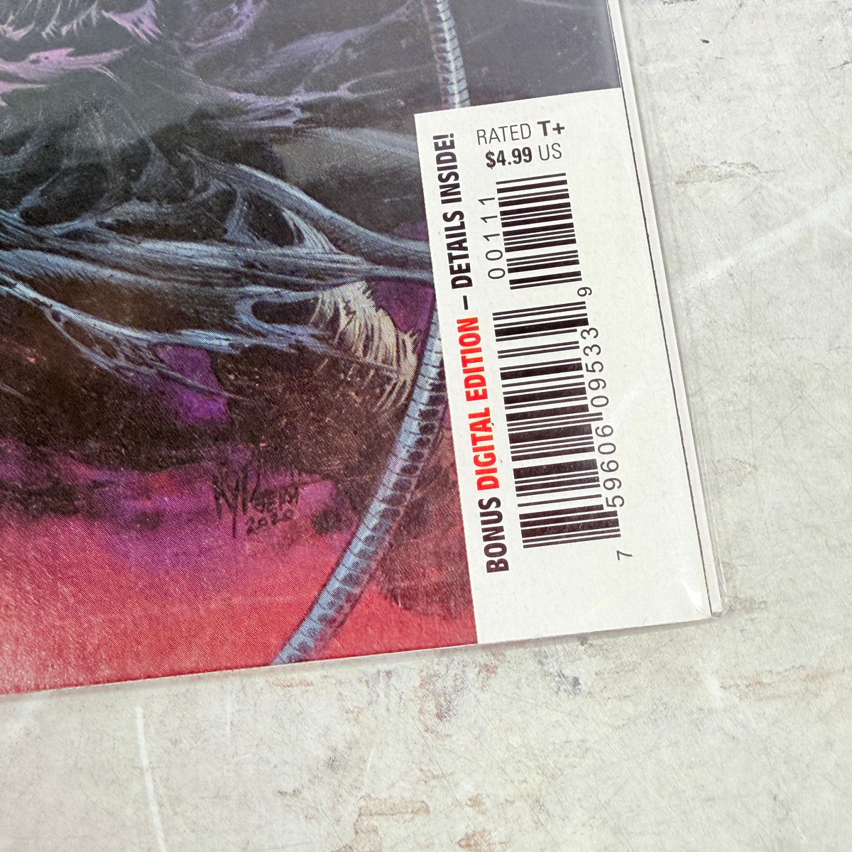 Web of Venom: Wraith #1 (2020): lower-right front corner detail of the actual pre-owned copy.