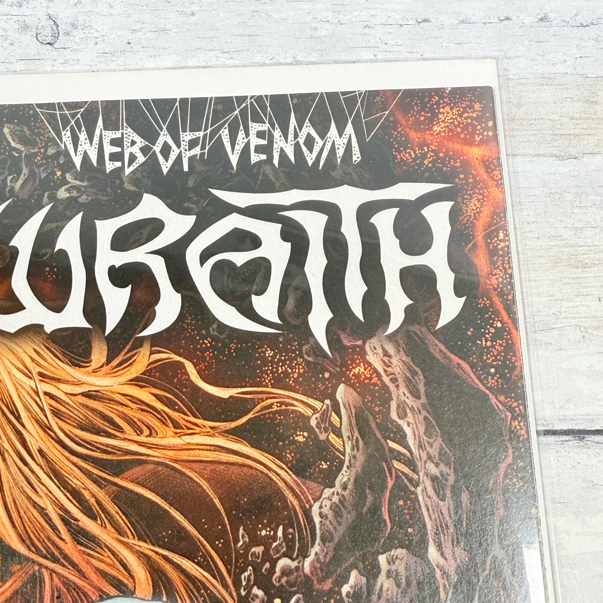 Web of Venom: Wraith #1 (2020): upper-right front corner and title detail of the actual pre-owned copy.