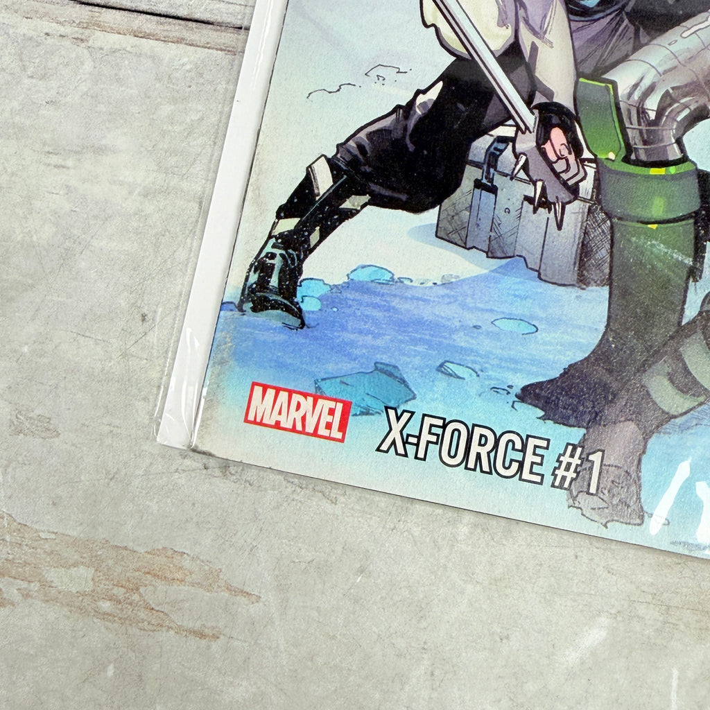 X-Force #1 (2019) Marvel Comics - Rob Liefeld Variant with Stan Lee Memorial Banner, lower-left cover detail