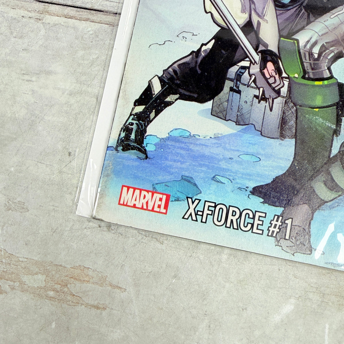 X-Force #1 (2019) Marvel Comics - Rob Liefeld Variant with Stan Lee Memorial Banner, lower-left cover detail
