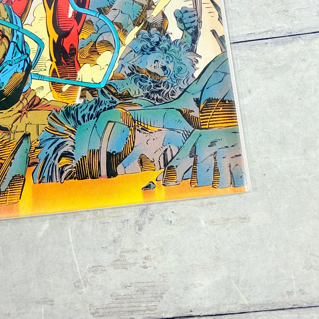 X-Men #2 (1991): lower-right front corner detail of the actual pre-owned copy.