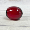 Ruby Red and Dark Swirl Oval Glass Paperweight, view 1