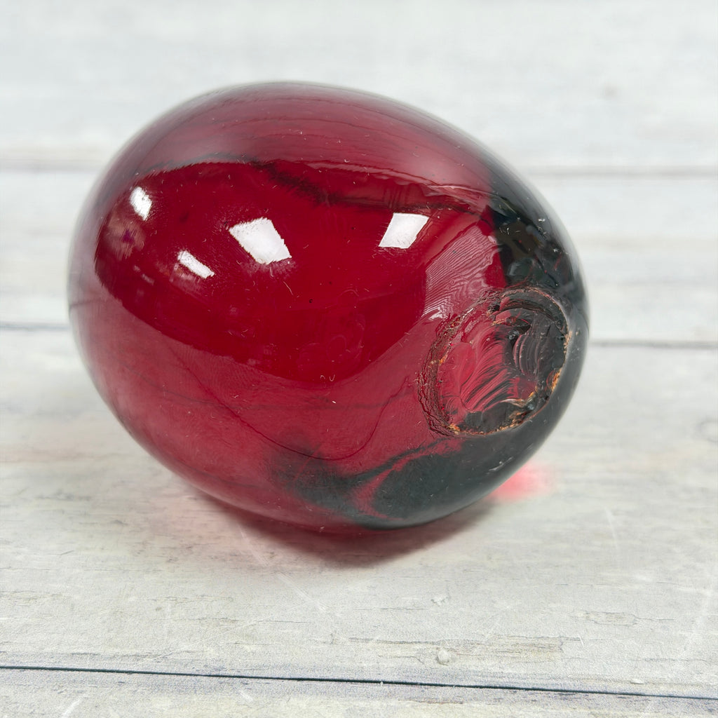 Ruby Red and Dark Swirl Oval Glass Paperweight, view 2
