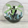 Lime Green and Pale Blue Controlled-Bubble Glass Paperweight, alternate view